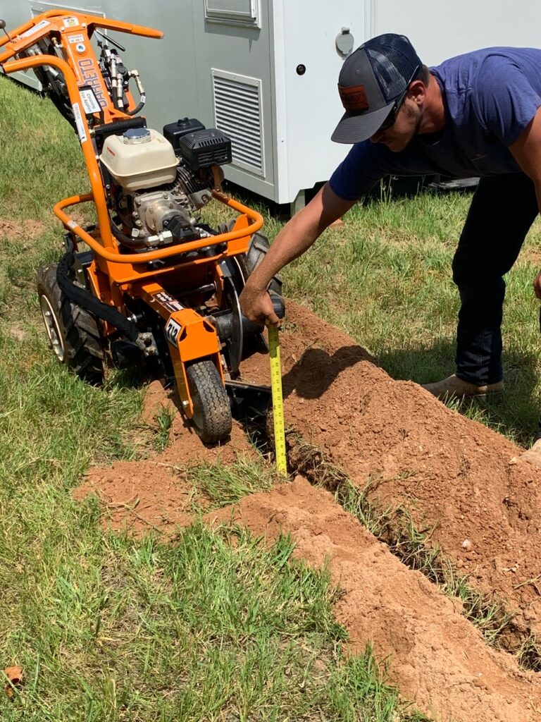 Electrician working outdoors